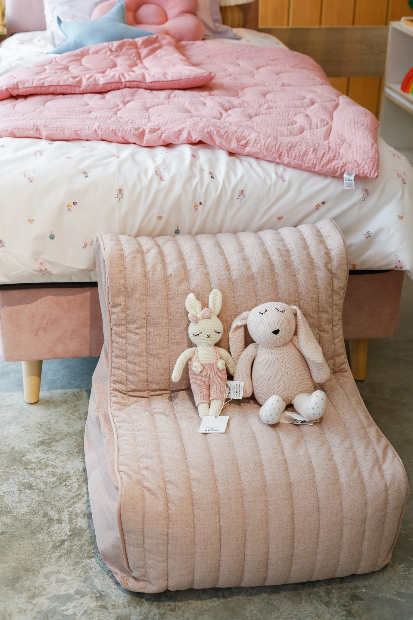 Poufy Beanbag Single Sofa - Peach
