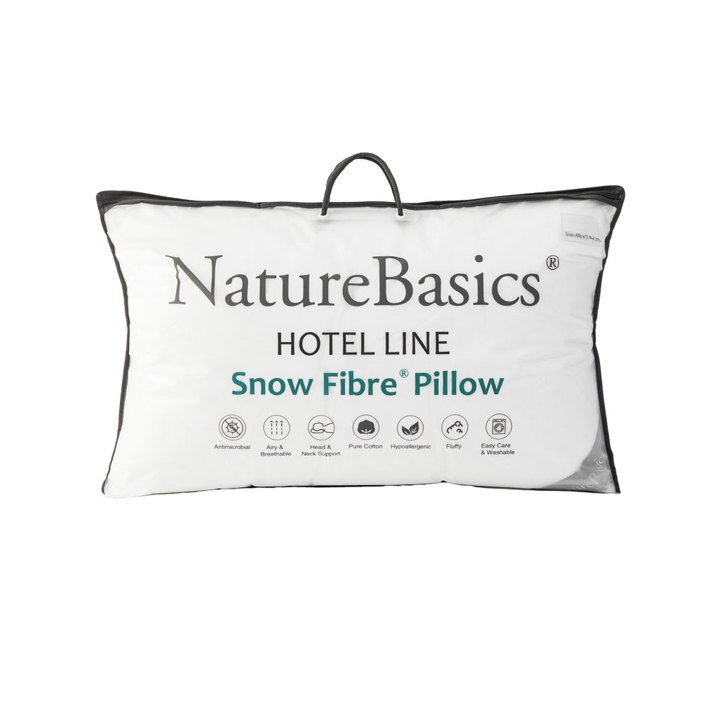 Nature Basics Hotel Line Snow Fibre Pillow | Luxury Hotel Pillow | Fabric: 100% Cotton | Filling: Snow Fibre | Fluffy