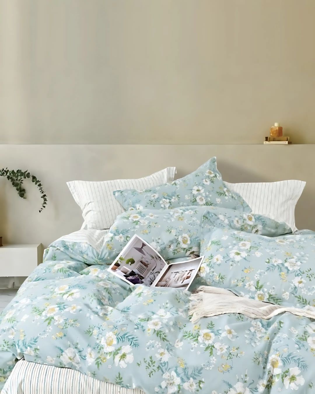 elise: 100% Cotton 930TC Valencia Prints - Camelia Bed Set Inclusive of Duvet Cover