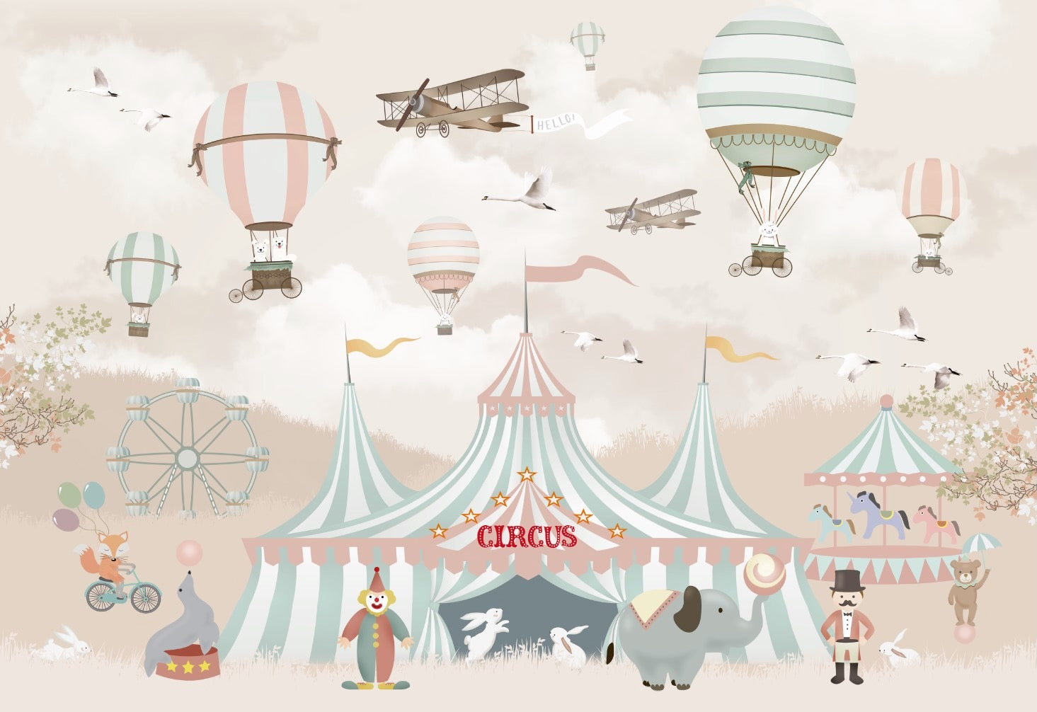Circus Dreams Wallpaper (per 10 sq ft.)