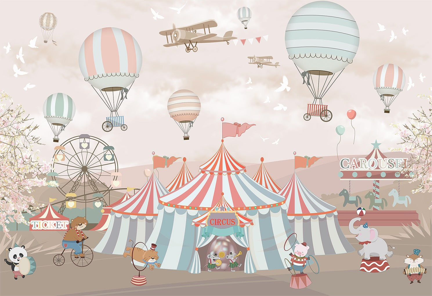 Circus Dreams Wallpaper (per 10 sq ft.)