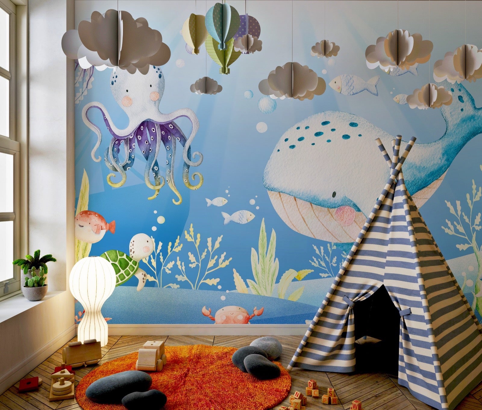 Deep Sea Wonders Wallpaper (per 10 sq ft.)