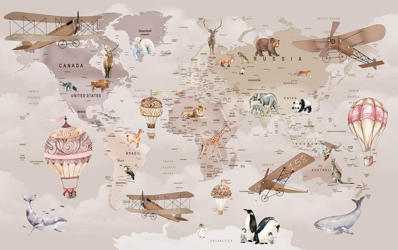 Explorer’s World Wallpaper (per 10 sq ft.)