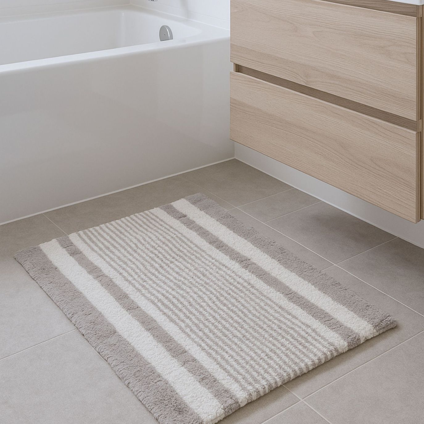 100% Cotton 50x80cm Striped Bath Rugs
