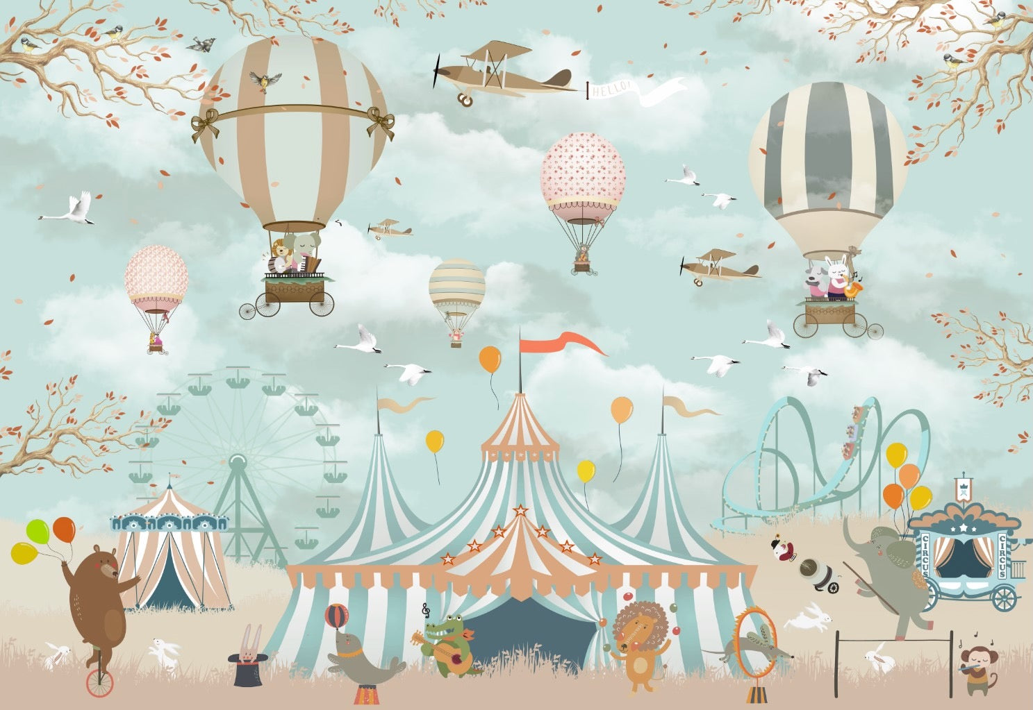 Cloud Nine Carnival Wallpaper (per 10 sq ft.)