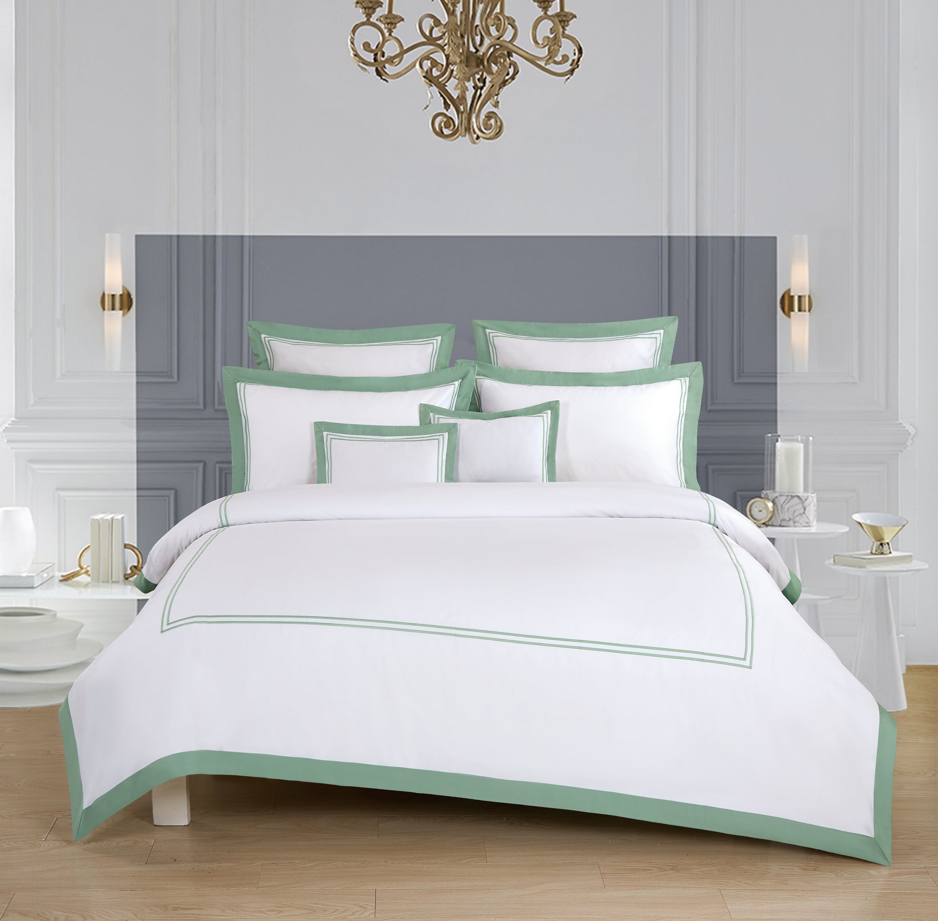 elise: 1200TC Egyptian Cotton Tre Misto Inclusive of Duvet Cover Set - Kale (OUT OF STOCK)