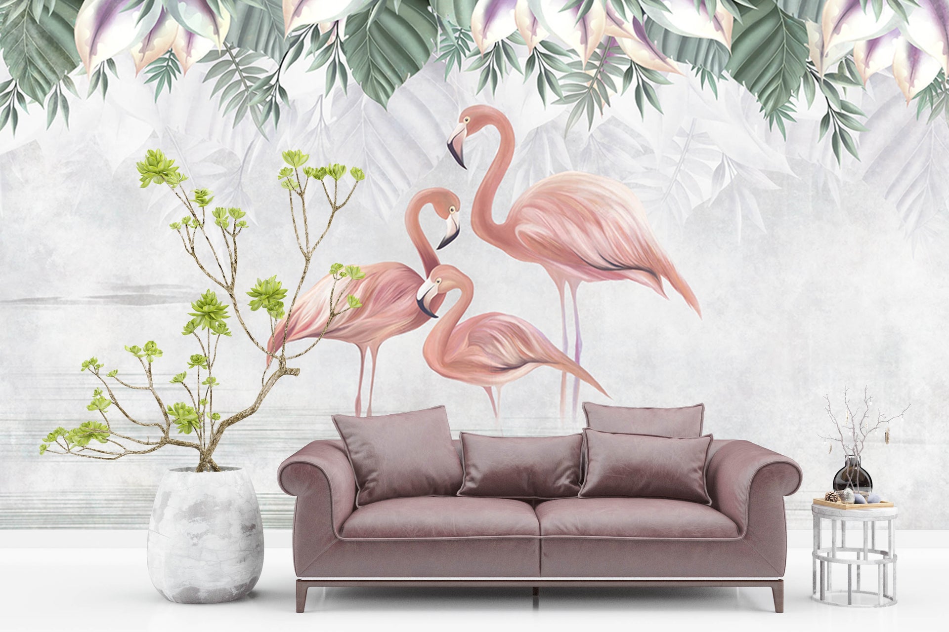 Flamingo Paradise Wallpaper (per 10 sq ft.)