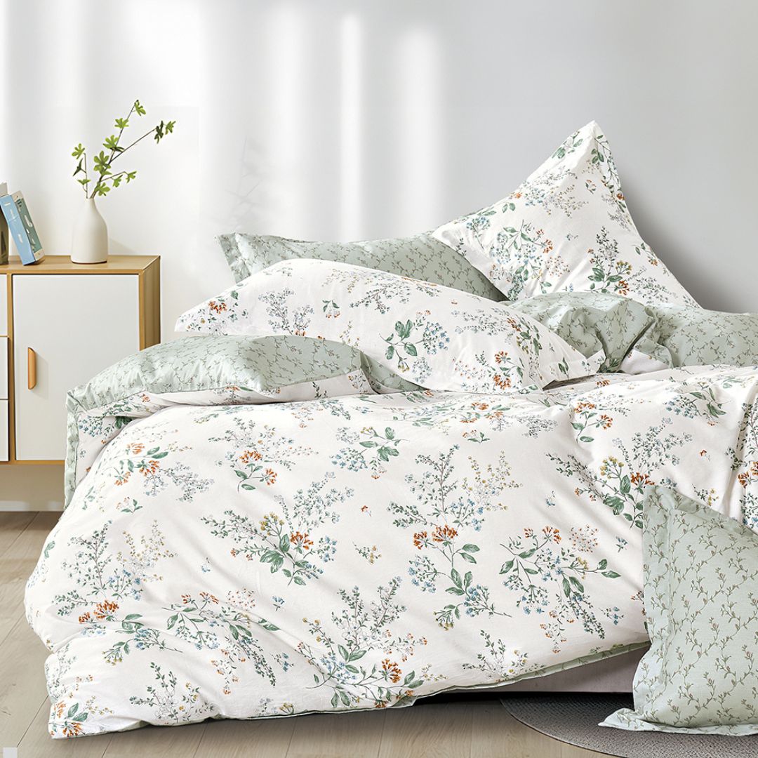 elise: 100% Cotton 930TC Valencia Prints - Vista Bed Set Inclusive of Duvet Cover