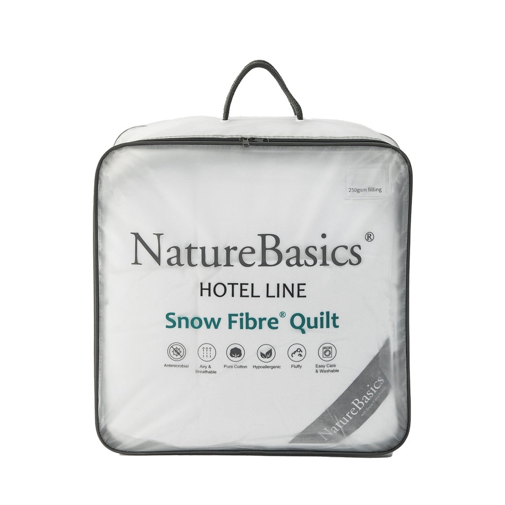 Nature Basics Hotel Line Snow Fibre Quilt |Fabric: 100% Cotton |Filling: Snow Fibre |3 Sizes |Hypoallergenic
