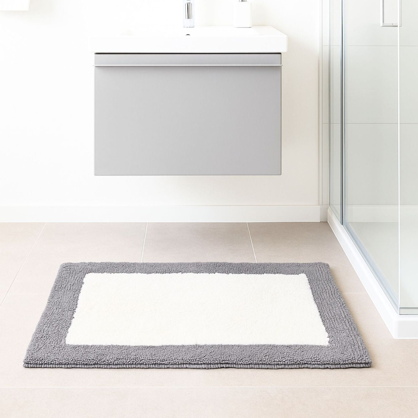 100% Cotton 50x80cm Border Bath Rugs