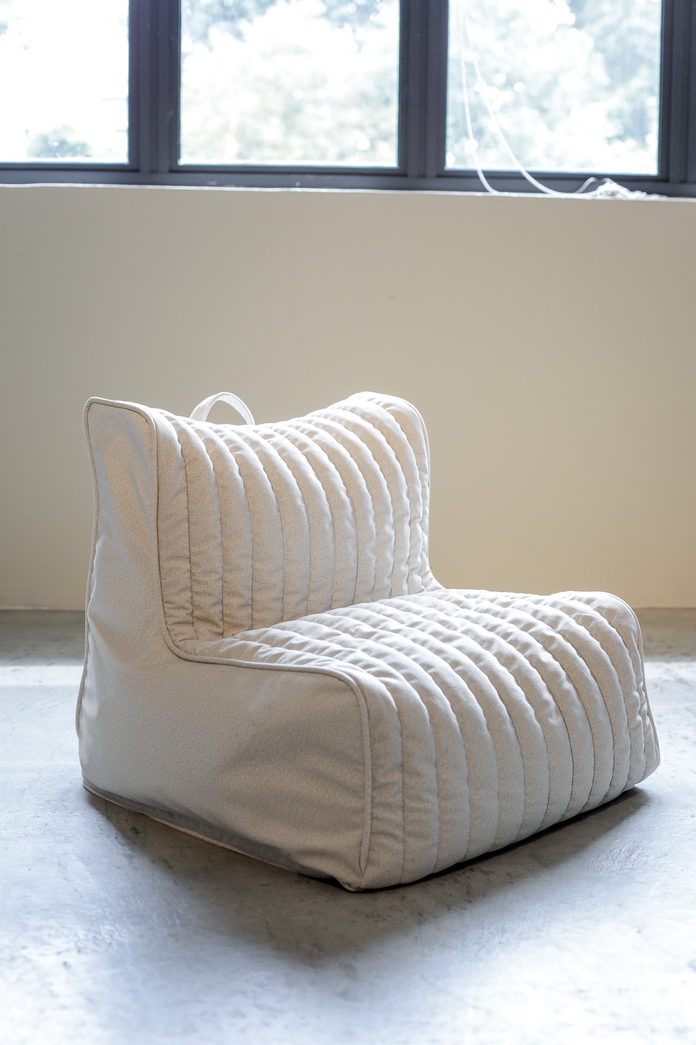 Poufy Beanbag Single Sofa - Pearl