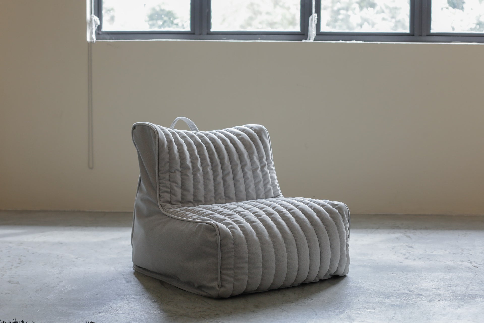 Poufy Beanbag Single Sofa - Silver