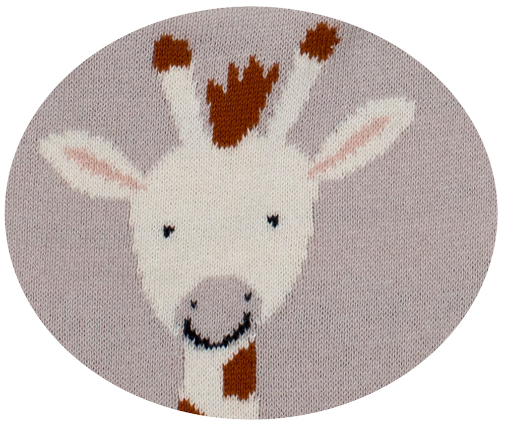 Pomme - Charming Giraffe Baby Bib - Perfect for Your Little One | 100% Cotton, Knitted and Dyed