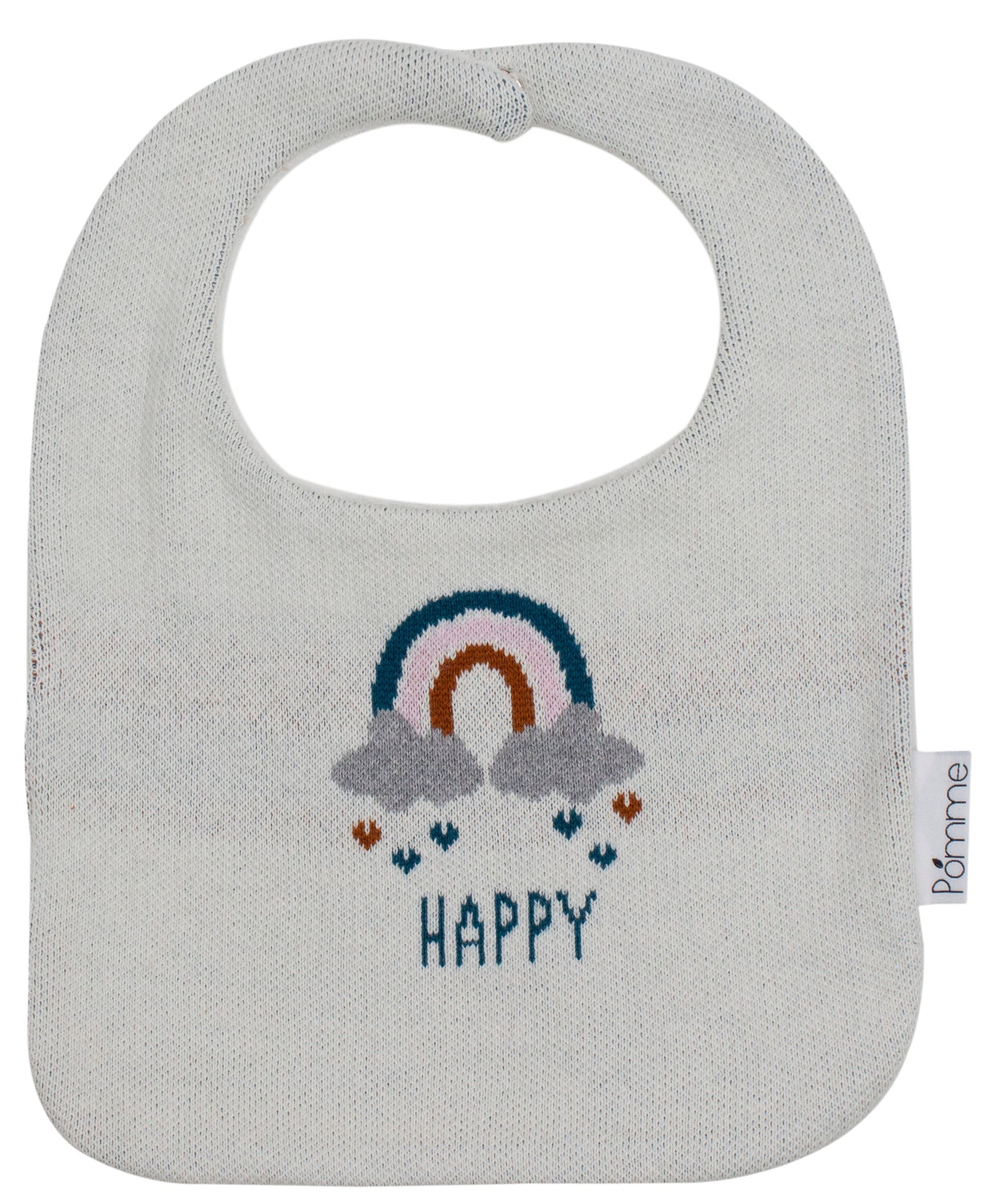 Pomme - Happy Rainbow Baby Bib - Keep Your Baby Clean and Stylish | 100% Cotton, Knitted and Dyed