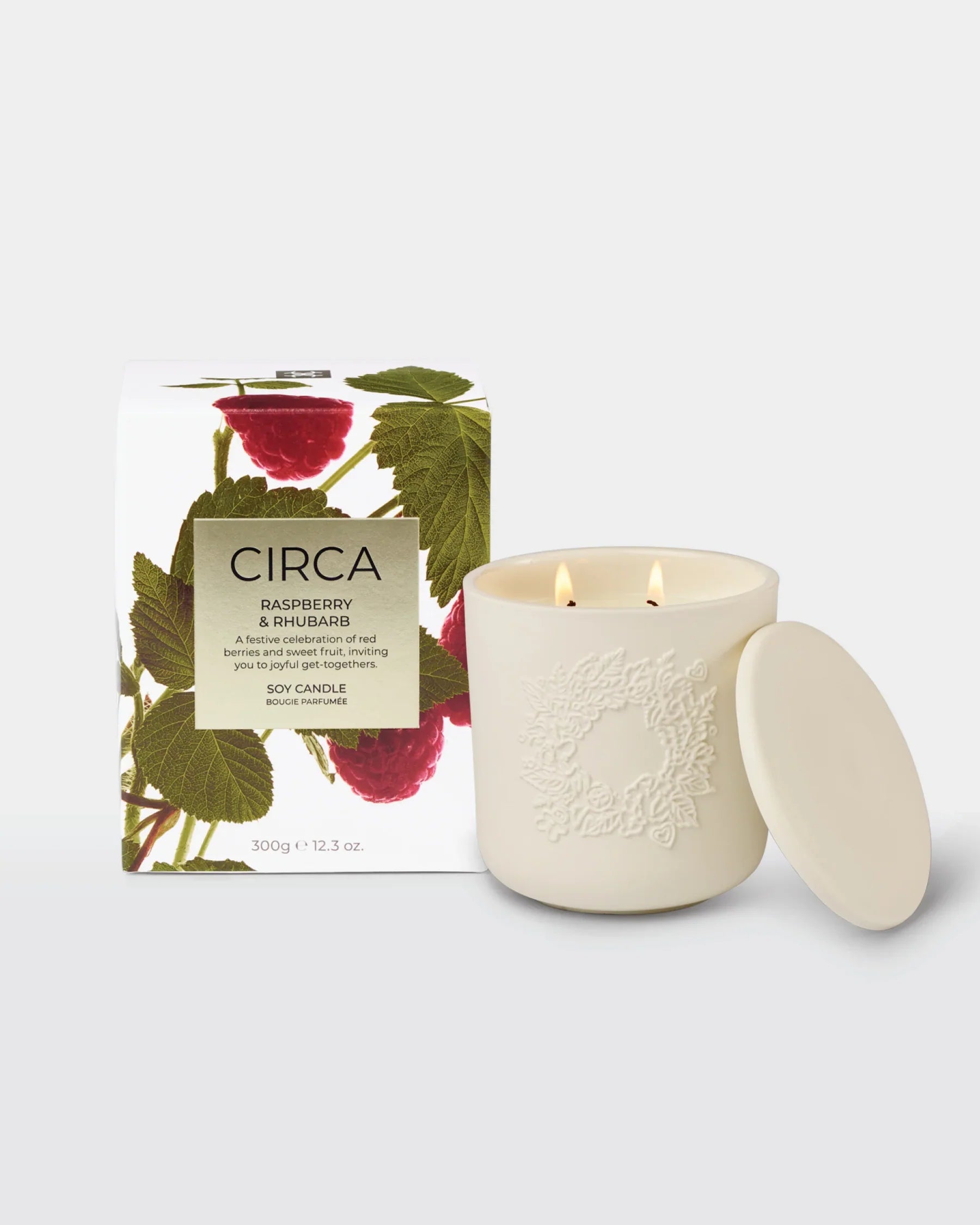 Circa Candle 300g | Raspberry & Rhubarb - Christmas 2025