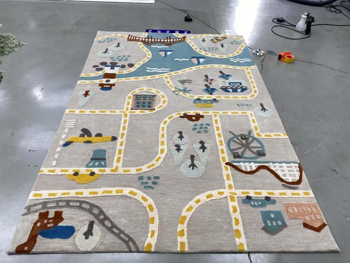 3D Hand Tufted Rug – Little Explorer's Map