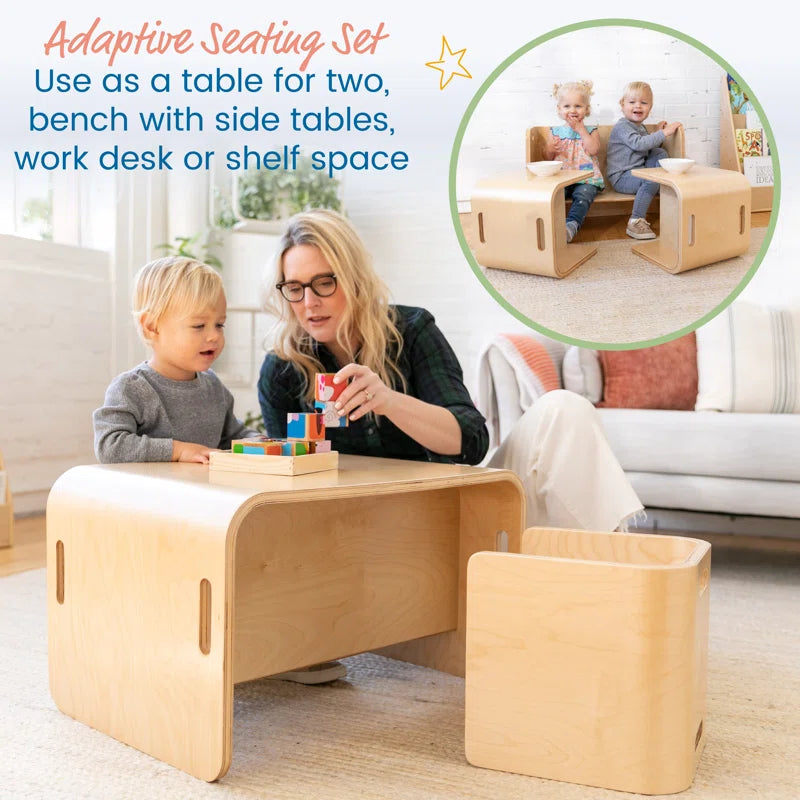 Kiko Multipurpose Table and Chairs Set - Angle View