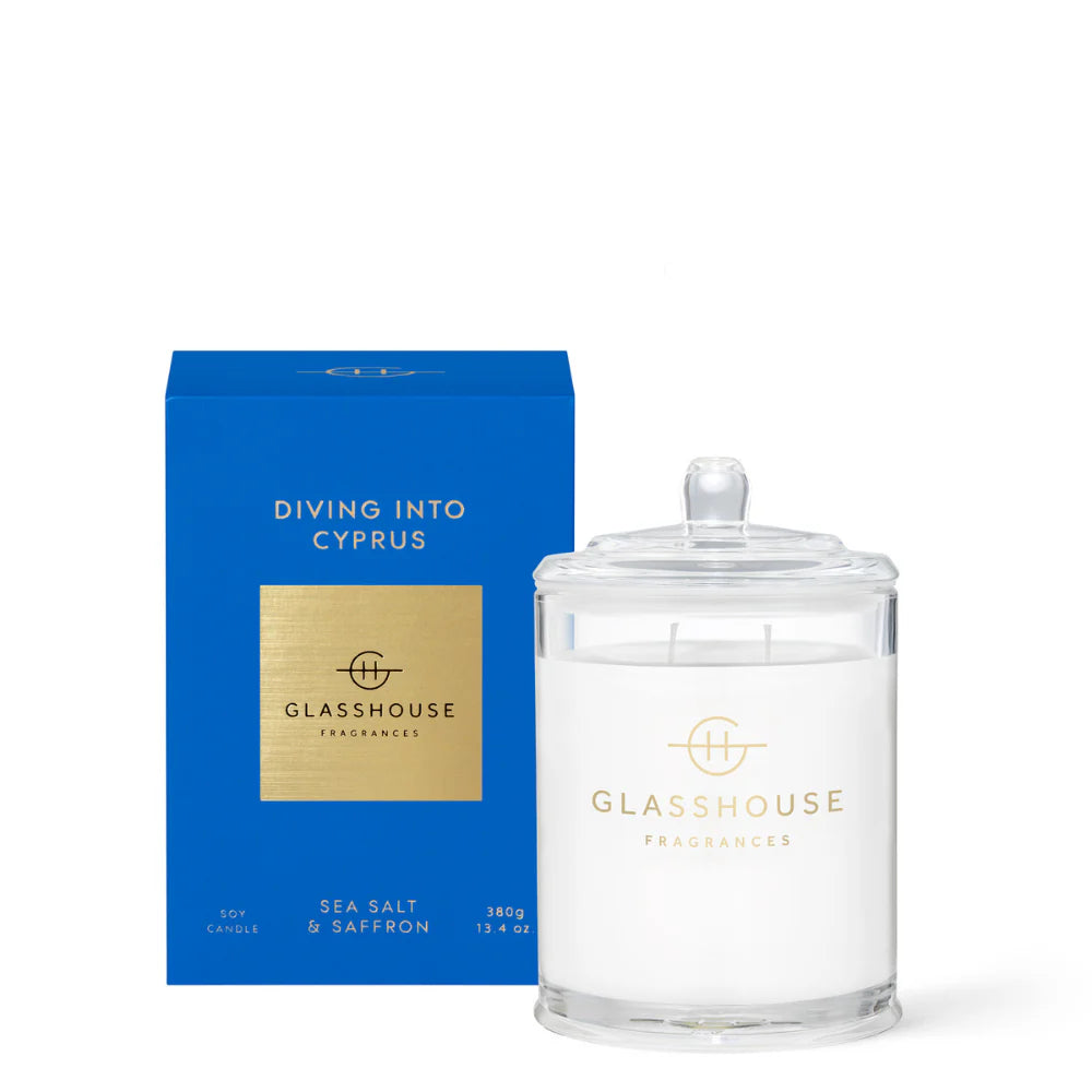 Glasshouse Soy Candle 380g - Diving into Cyprus