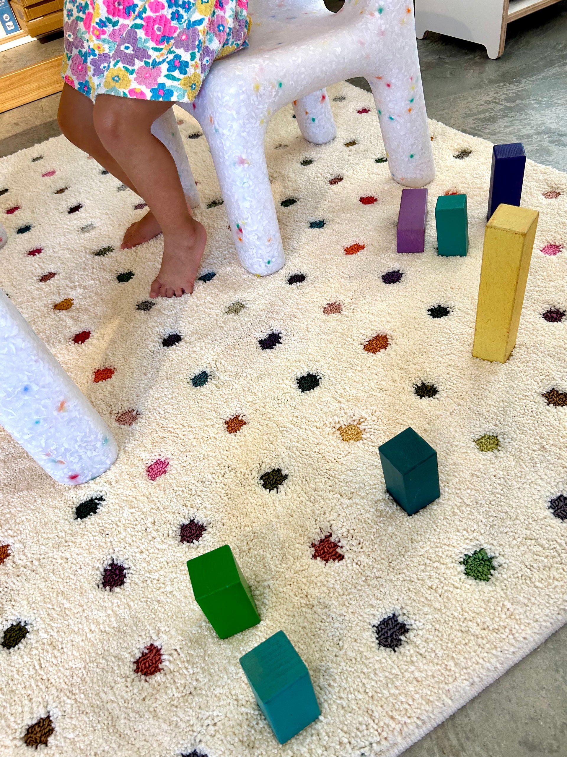 3D Rainbow Dot Play Rug