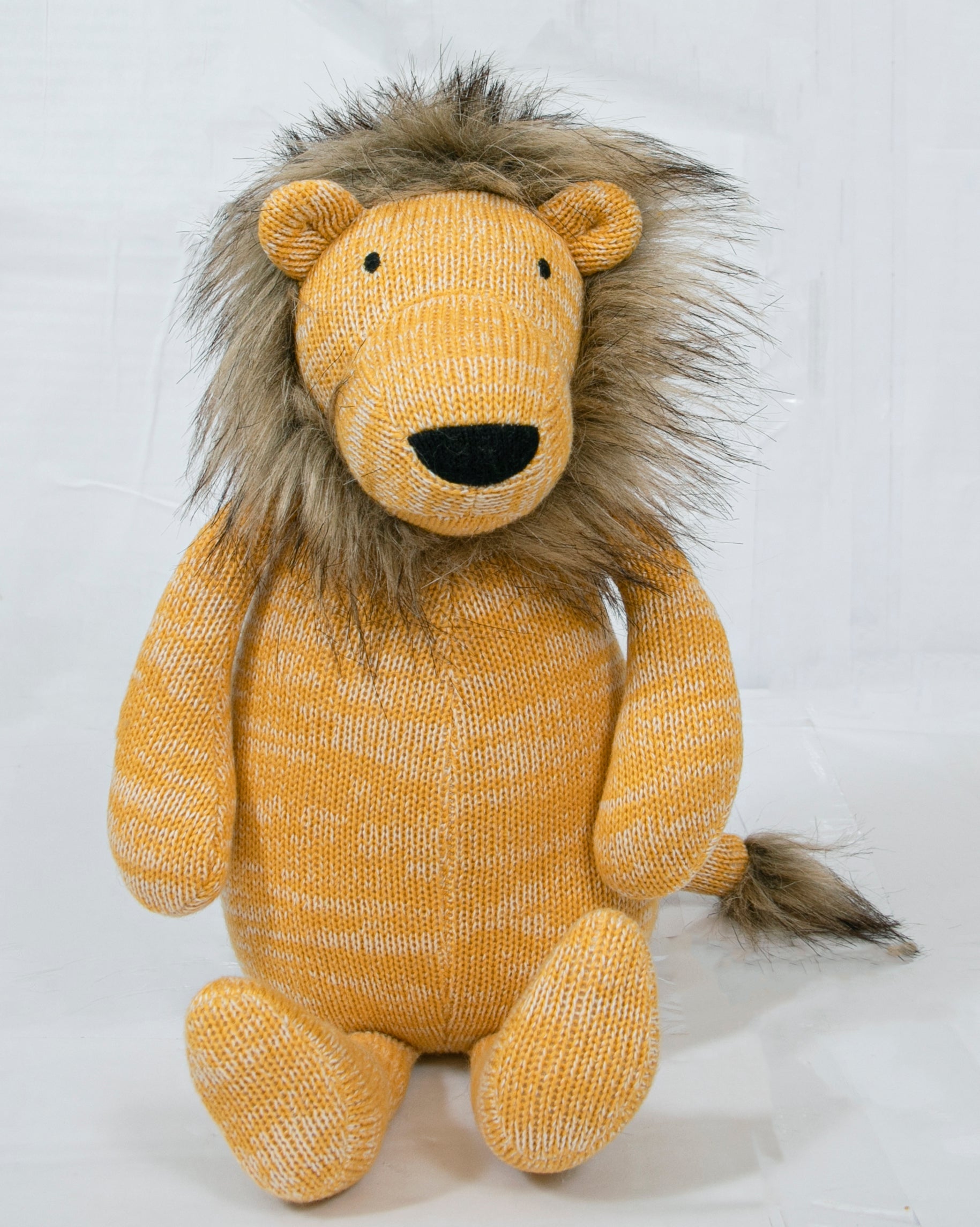 Pomme - Knitted Mustard Lion Soft Toy