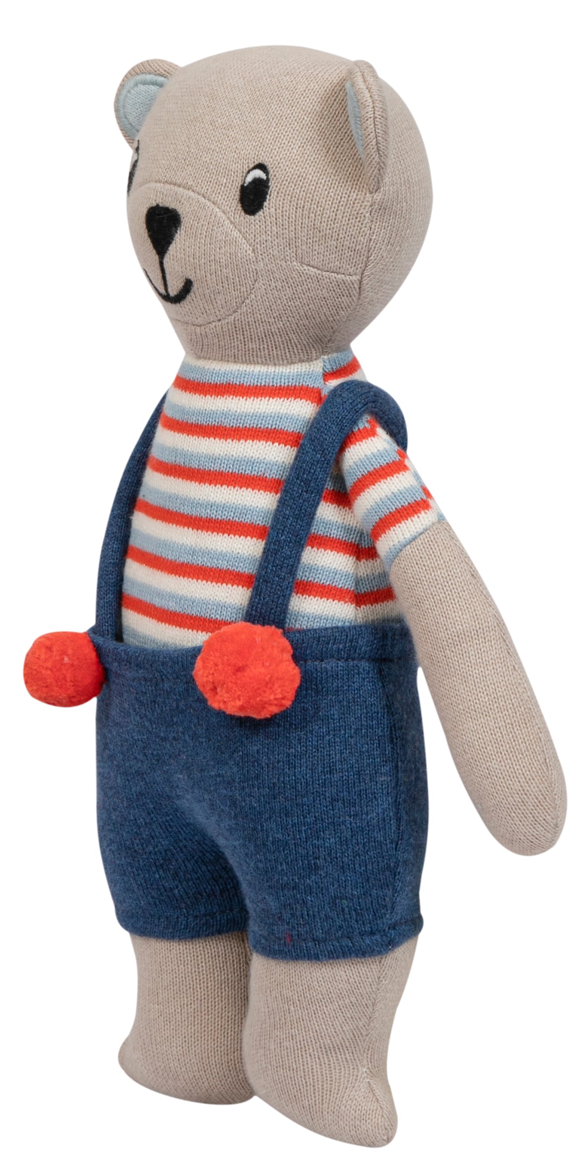 Pomme - Cotton Knitted Soft Toy - Jumpsuit Bear