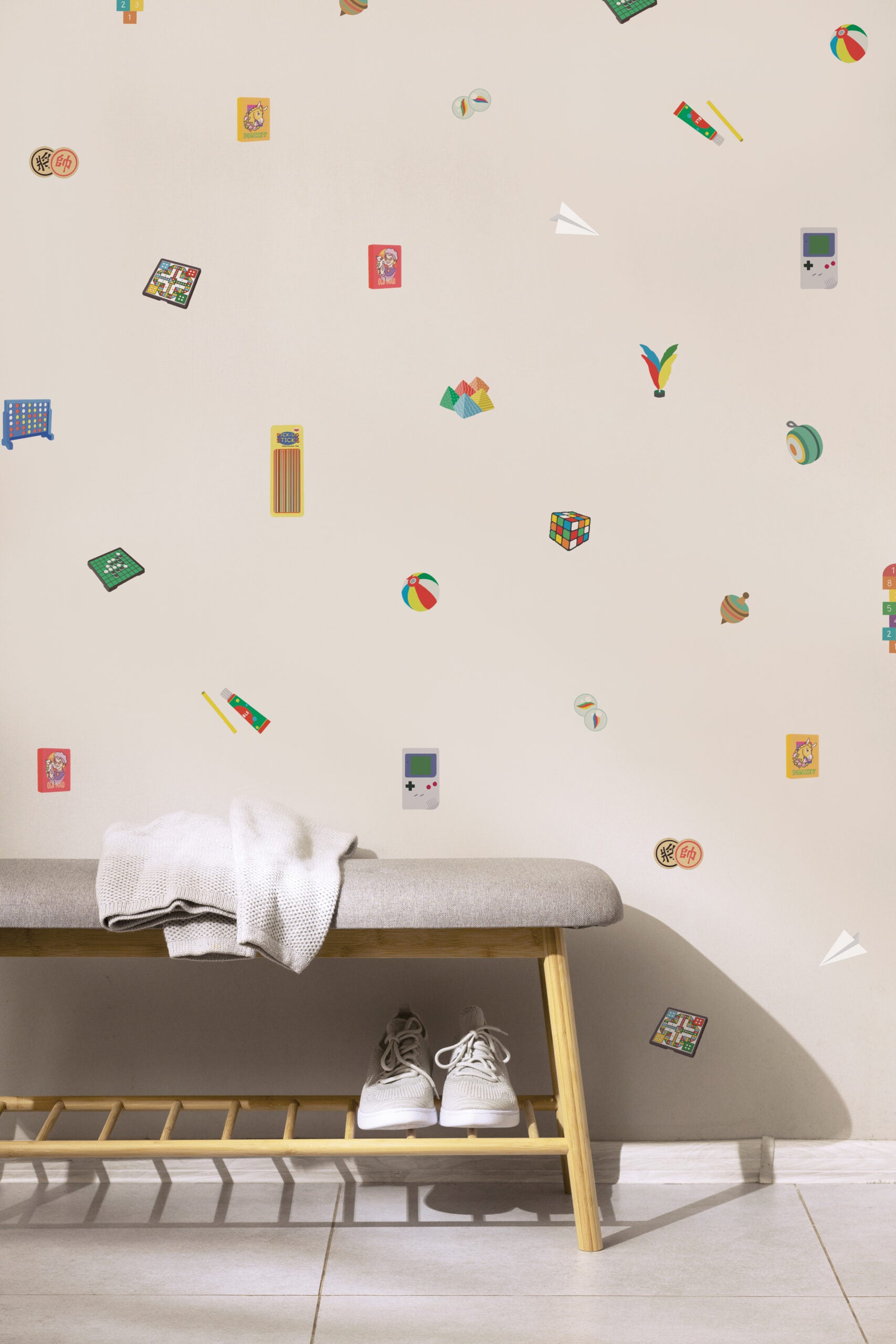 Wall Decals – Singaporean Old School Games on wall