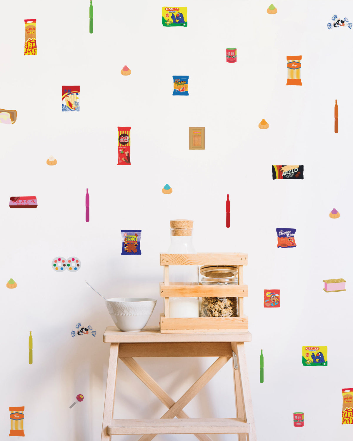 Wall Decals – Singaporean Old School Snacks on wall