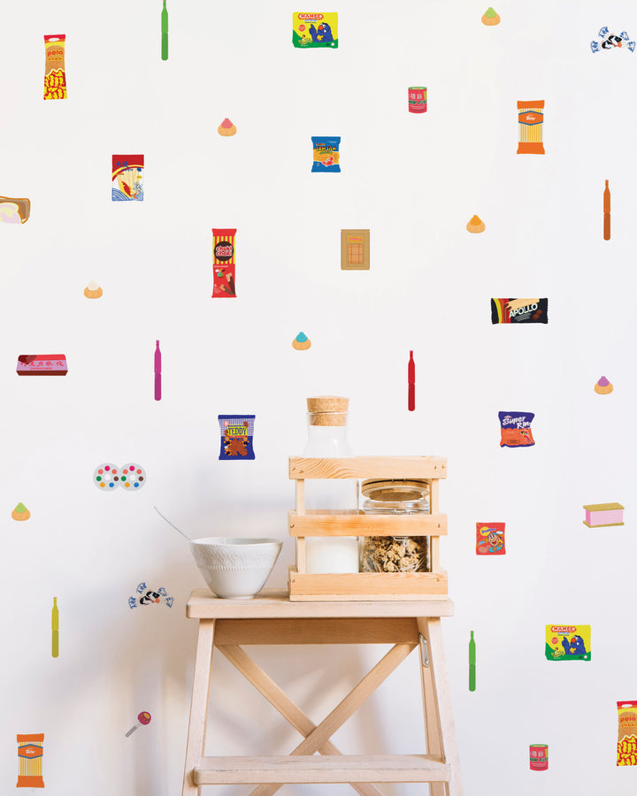 Wall Decals – Singaporean Old School Snacks on wall