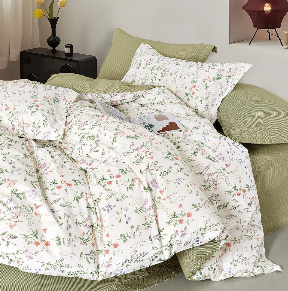 100% Cotton 930TC Single Light Comforter + 2 Pillow Case Set - Whitewell