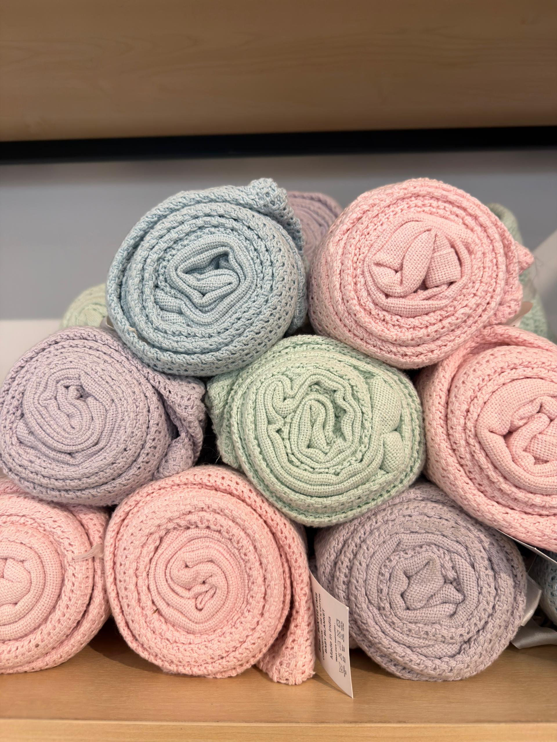 100% Cotton Kids Knitted Blanket - 90 x 110cm