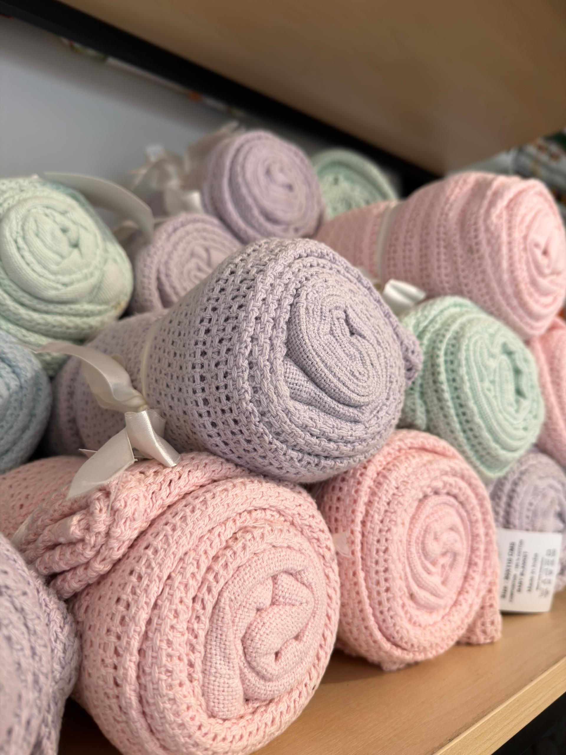 100% Cotton Kids Knitted Blanket - 90 x 110cm