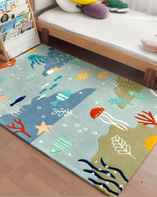 Ocean Fish 3D Kids Rug