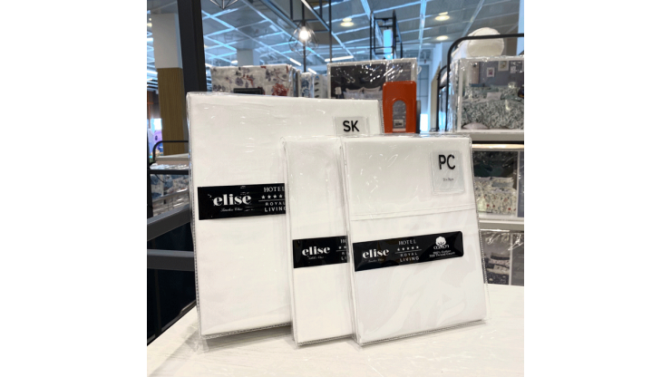 elise: 100% Cotton 700TC White Plain Dyed Fitted Sheet Set