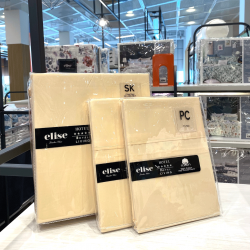 elise: 100% Cotton 700TC Yellow Plain Dyed Fitted Sheet Set