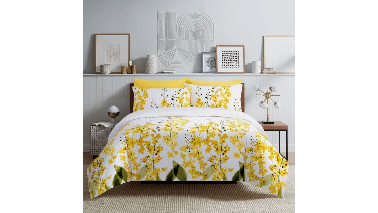 elise: 100% Cotton 930TC 240x250cm Light Comforter + 2 Pillow Case Set - Christy