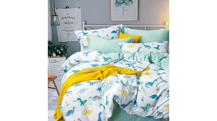 elise: 100% Cotton 930TC Children Light Comforter + 2 Pillow Case Set - Dinosaur