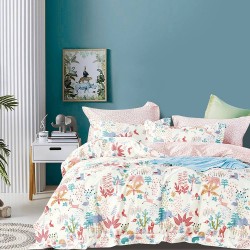 elise: 100% Cotton 930TC Light Comforter + 2 Pillow Case Set - Daisy Garden